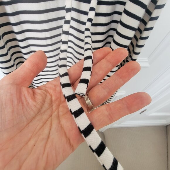 H&M Mama Calf Length Cotton Maternity Dress in Black & White Stripes XS - Picture 14 of 14